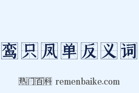 鸾只凤单反义词是什么意思的图片